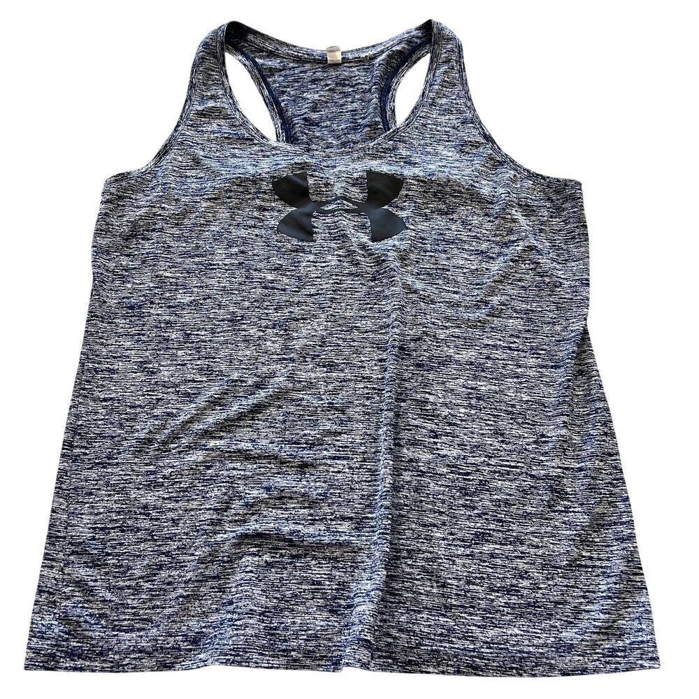 Under Armour Navy Blue Loose Fit Racerback Athletic Tank Large